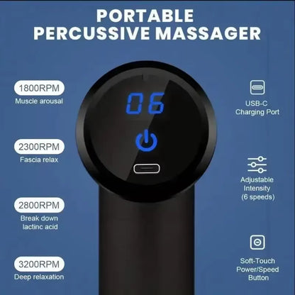 Portable Mini Fascia Gun – Lightweight Deep Tissue Massage Device with Adjustable Speed for Full Body Relaxation