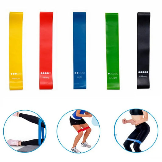 5-Piece Yoga Resistance Bands Set – Elastic Workout Bands for Pilates, Bodybuilding & Fitness Training