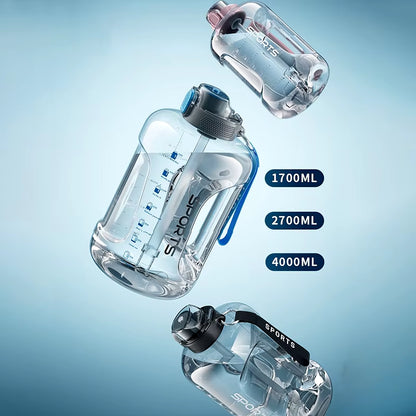 Large-Capacity Fitness Water Bottle – 1700ml/2500ml/3800ml BPA-Free Sports Bottle with Straw for Hydration on the Go