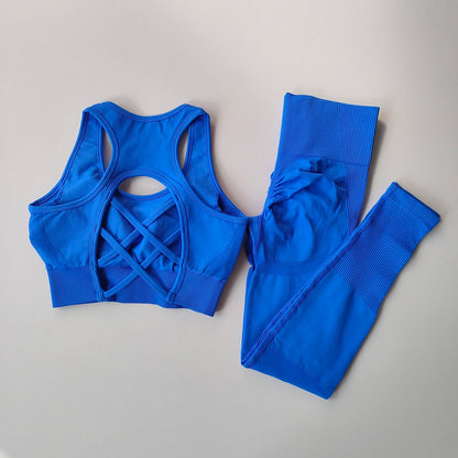 Seamless Women's Fitness Tracksuit – Sports Bra & High-Waisted Leggings Set for Yoga, Gym & Everyday Athleisure